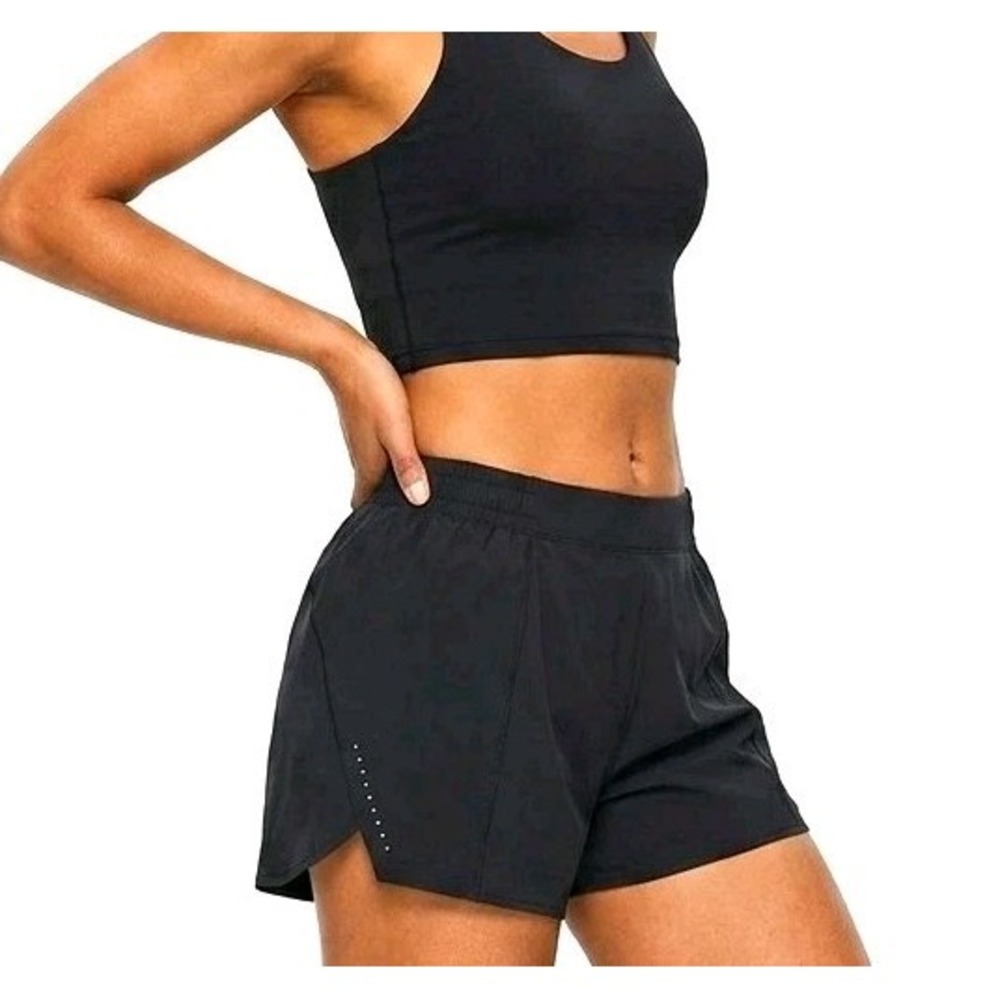 Avia Women's 2XL 22 Black Solid Polyester Athletic Activewear Shorts Running